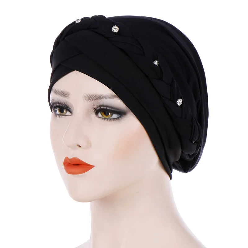 Braid Islamic Milk Silk Polyester Prayer Hats Wraps Hijab Caps Women Muslim Cap Islamic Hijab Turban