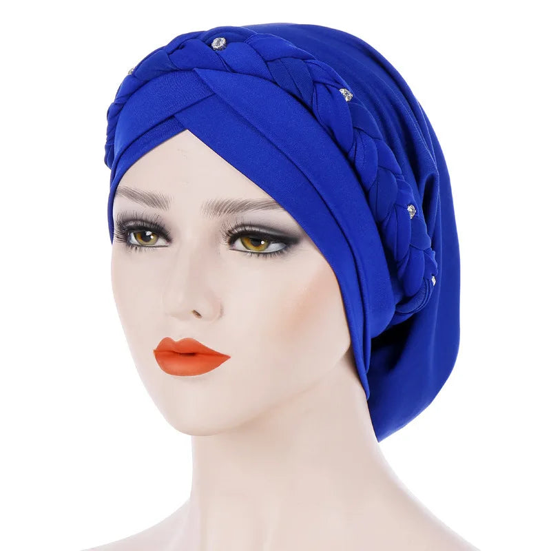 Braid Islamic Milk Silk Polyester Prayer Hats Wraps Hijab Caps Women Muslim Cap Islamic Hijab Turban