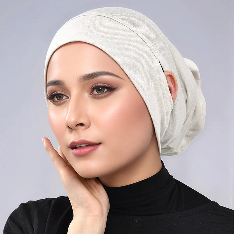 Underscarf Women Muslim Inner Hijab Full Cover Headscarf Ninja Bonnet Bone Hat Stretch Headwear Wrap Scarf Chemo Cap Turban Hats