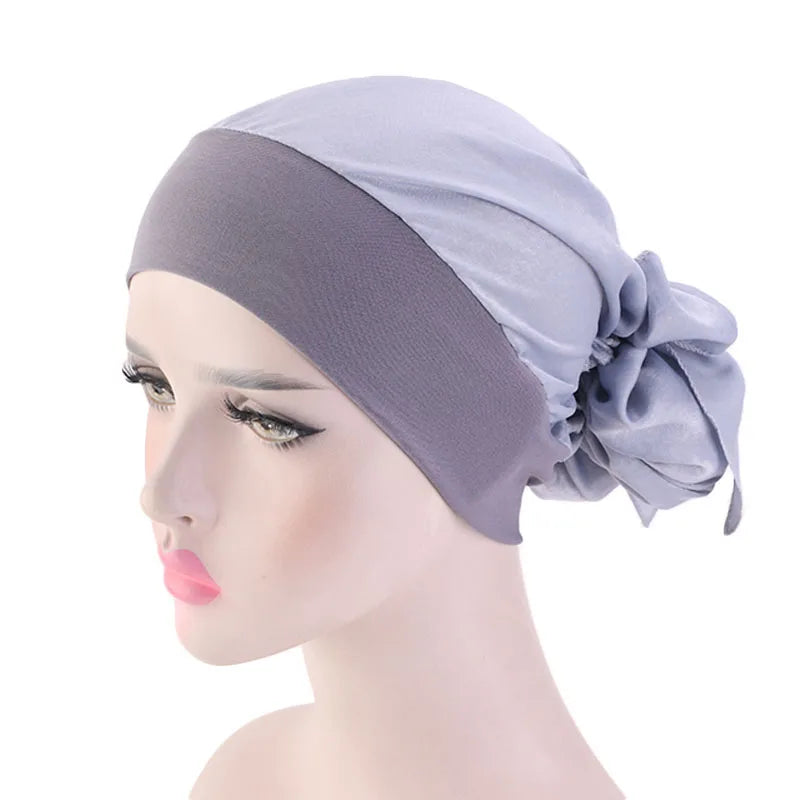 2PCS/LOT Women Muslim Pre-Tied Turban Cap Headscarf Hijab Chemo Hat Hair Loss Headscarf Wrap Strech Bandana Hair Accessories