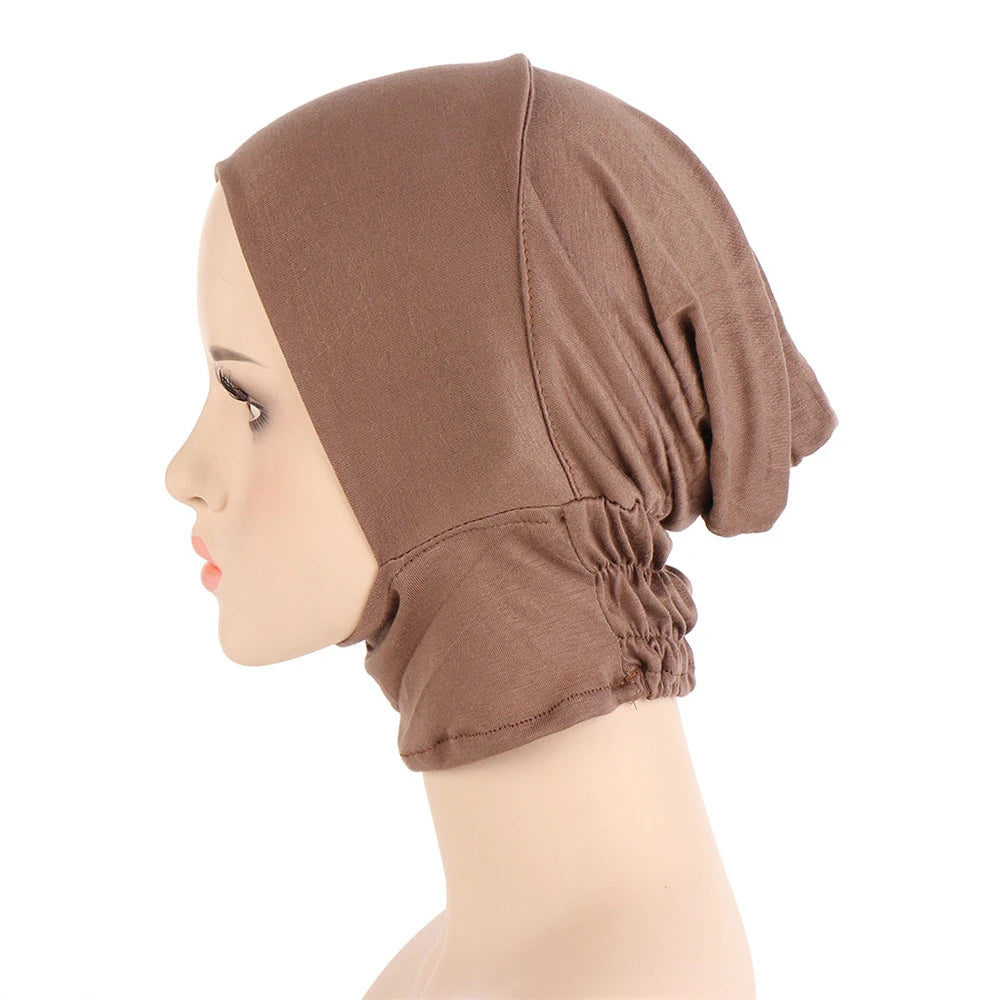 Underscarf Women Muslim Inner Hijab Full Cover Headscarf Ninja Bonnet Bone Hat Stretch Headwear Wrap Scarf Chemo Cap Turban Hats