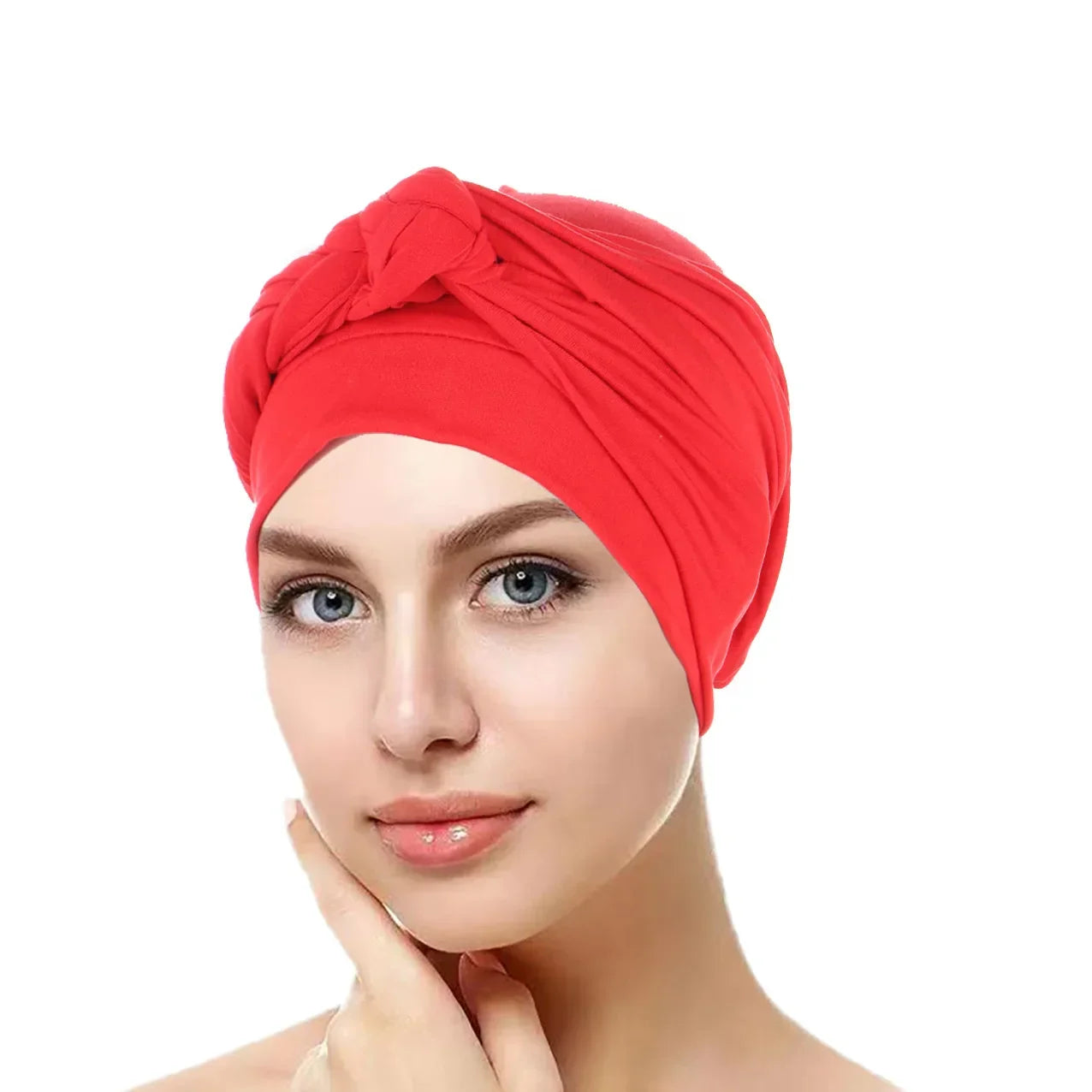 Solid Color Braid Muslim Hijab Caps Ramadan Women Wrap Head Soft Elastic Ladies Fashion Indian Turban Bonnet