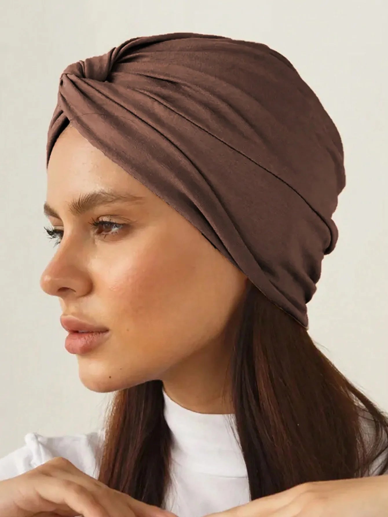 Soft Elastic Women Muslim Hijab Caps Wrap Head Solid Color Indian Turban Bonnet Fashion Headdress Islamic Clothing Accessories
