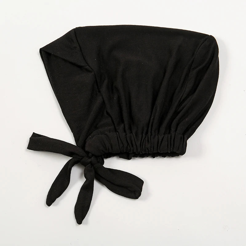 Fashion Cotton Jersey Forehead Cross Inner Hijab Cap Underscarf Tie Back Adjustable Muslim Under Scarf Women Inner Hijab Band