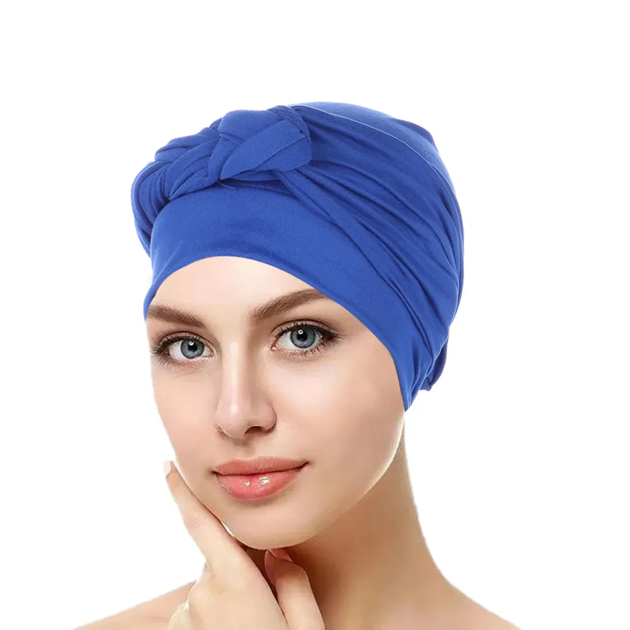 Solid Color Braid Muslim Hijab Caps Ramadan Women Wrap Head Soft Elastic Ladies Fashion Indian Turban Bonnet
