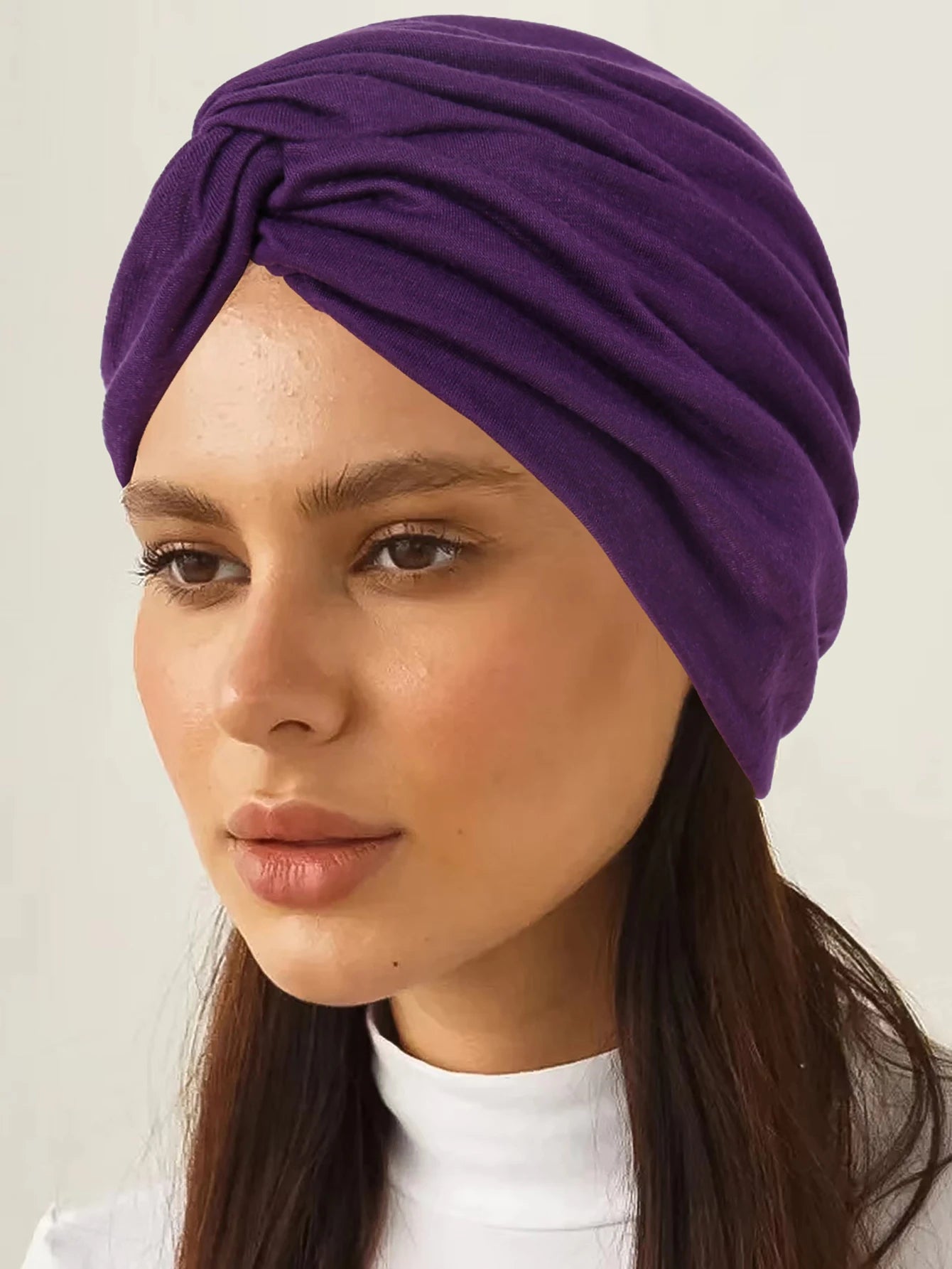 Soft Elastic Women Muslim Hijab Caps Wrap Head Solid Color Indian Turban Bonnet Fashion Headdress Islamic Clothing Accessories