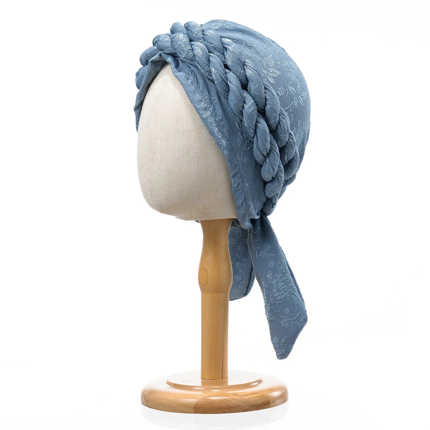 Double Braid Turban Cap Women Cancer Chemo Caps Beanie Head Wrap African Braid Halo Bonnet Hair Loss Cover Mujer