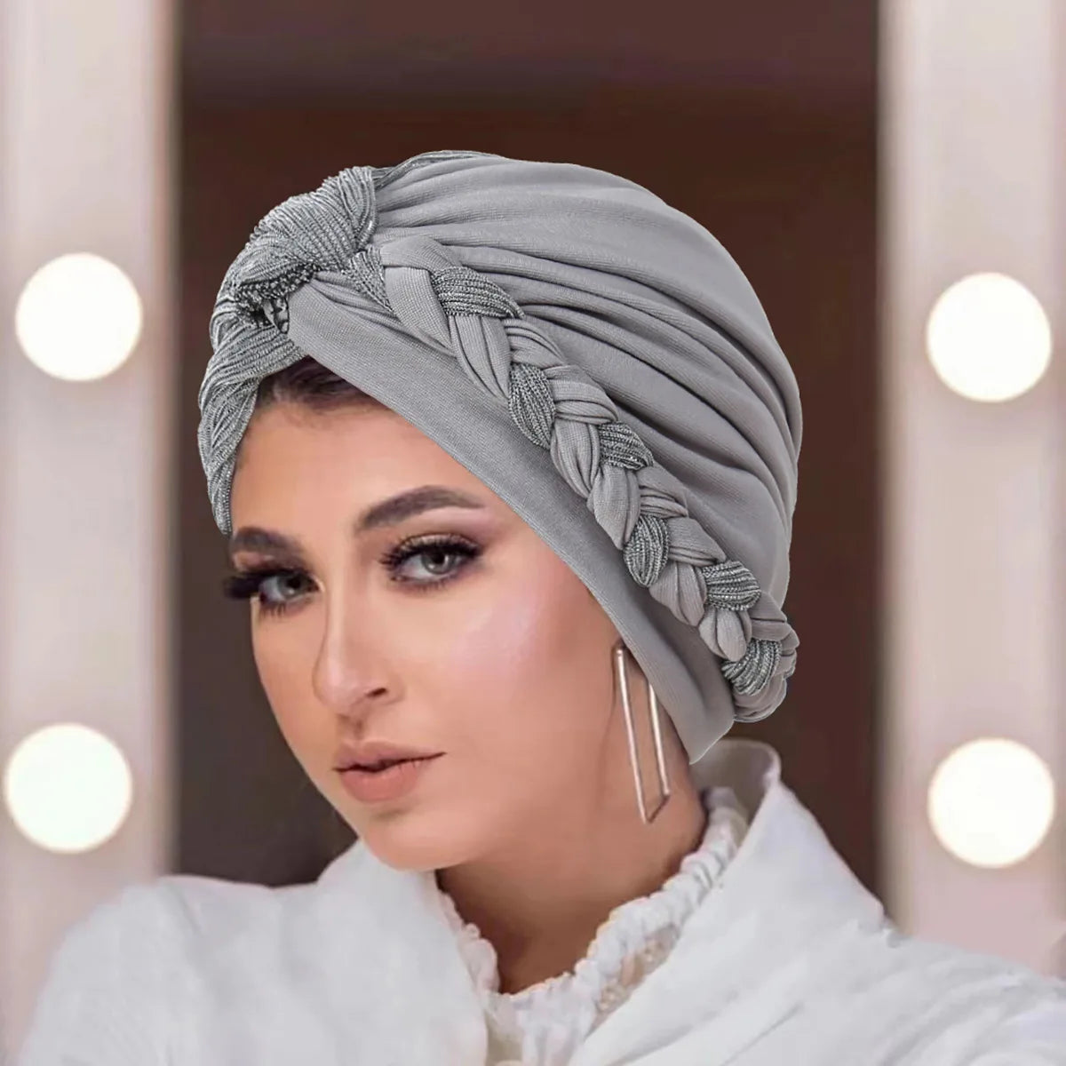 KepaHoo African Cap Nigerian Wedding Gele Indian Women Hijab Turban Chemo Cap Headwrap Knot Pre-Tied Bonnet Braid Hair Loss Hat