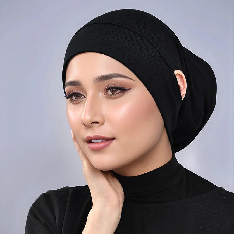 Underscarf Women Muslim Inner Hijab Full Cover Headscarf Ninja Bonnet Bone Hat Stretch Headwear Wrap Scarf Chemo Cap Turban Hats