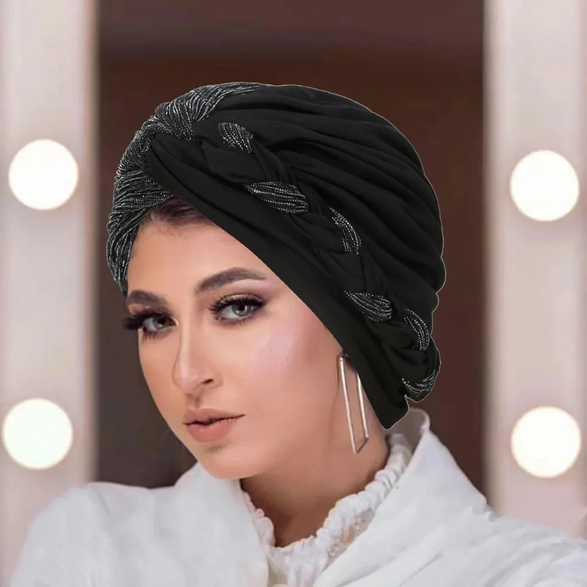 KepaHoo African Cap Nigerian Wedding Gele Indian Women Hijab Turban Chemo Cap Headwrap Knot Pre-Tied Bonnet Braid Hair Loss Hat