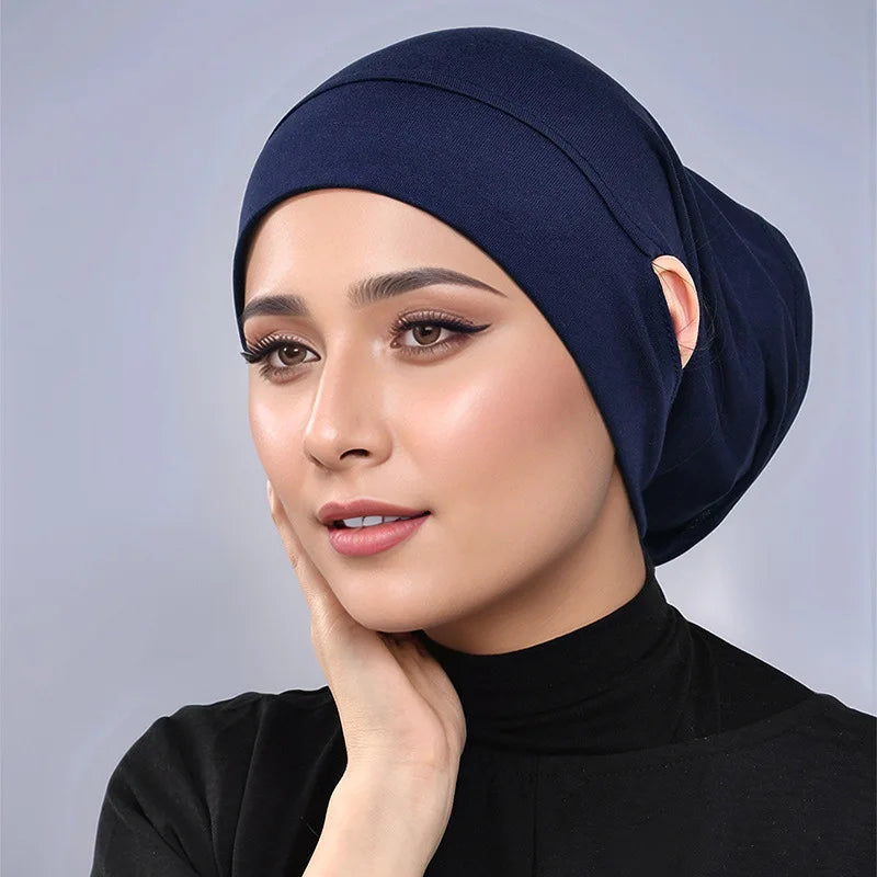 Underscarf Women Muslim Inner Hijab Full Cover Headscarf Ninja Bonnet Bone Hat Stretch Headwear Wrap Scarf Chemo Cap Turban Hats