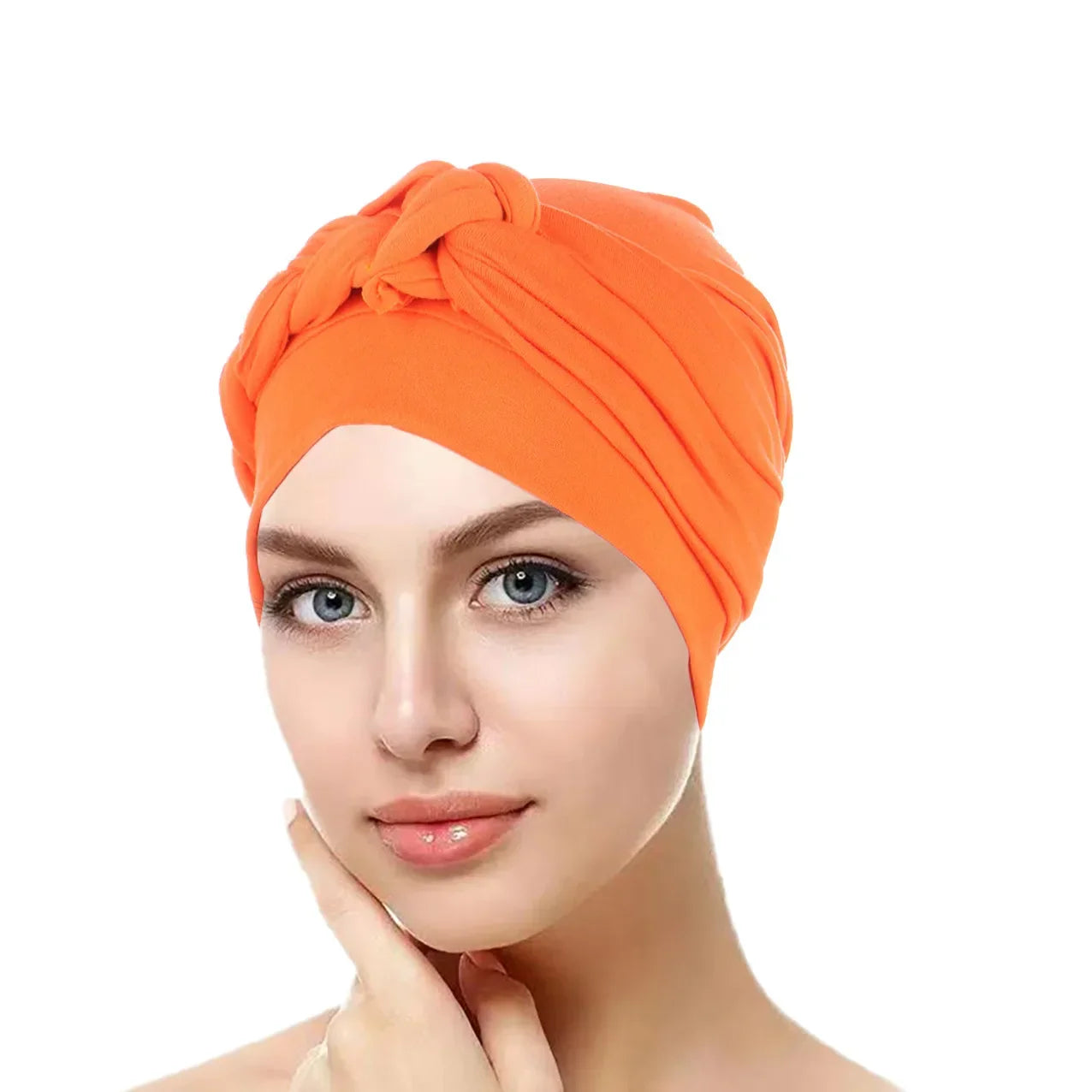 Solid Color Braid Muslim Hijab Caps Ramadan Women Wrap Head Soft Elastic Ladies Fashion Indian Turban Bonnet