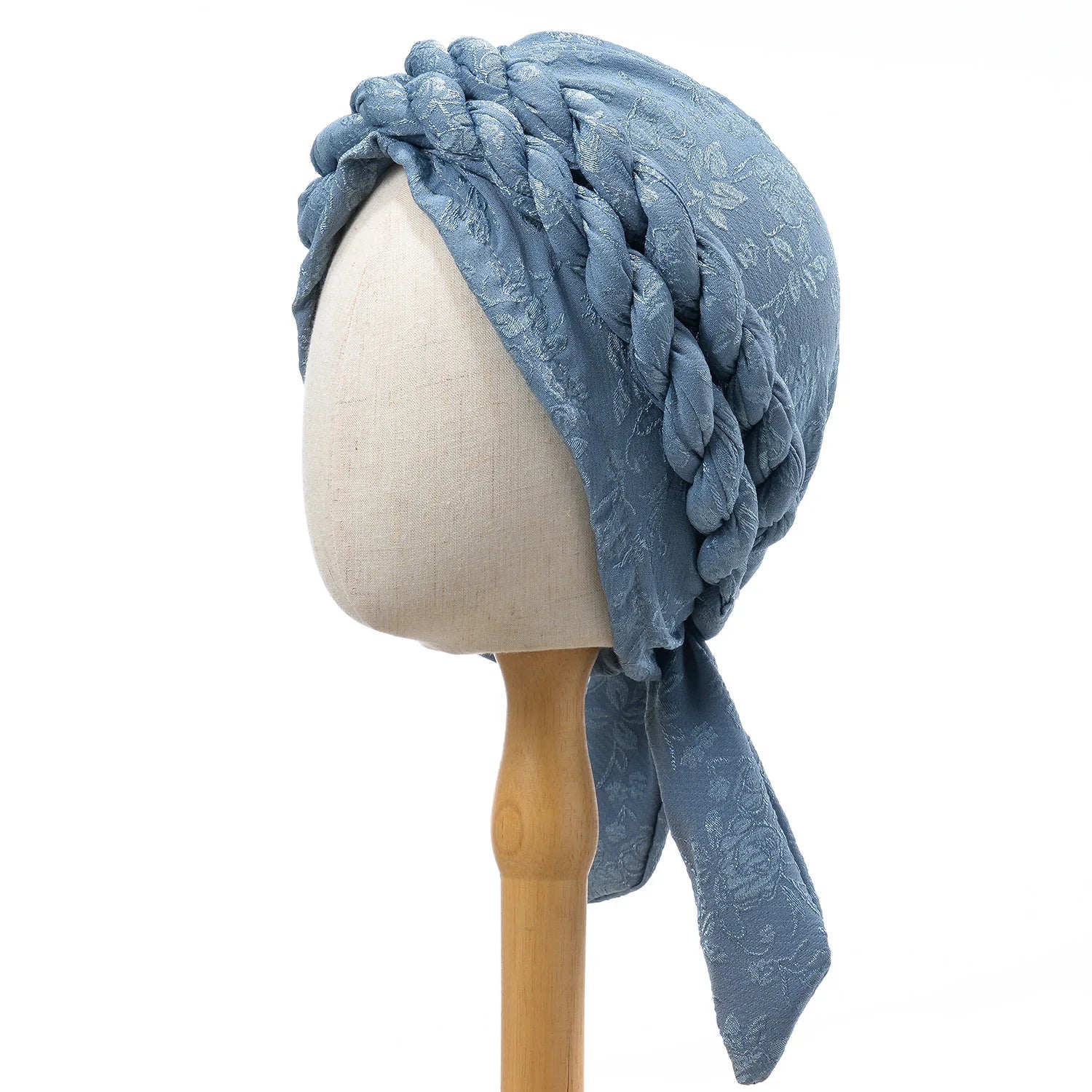 Double Braid Turban Cap Women Cancer Chemo Caps Beanie Head Wrap African Braid Halo Bonnet Hair Loss Cover Mujer
