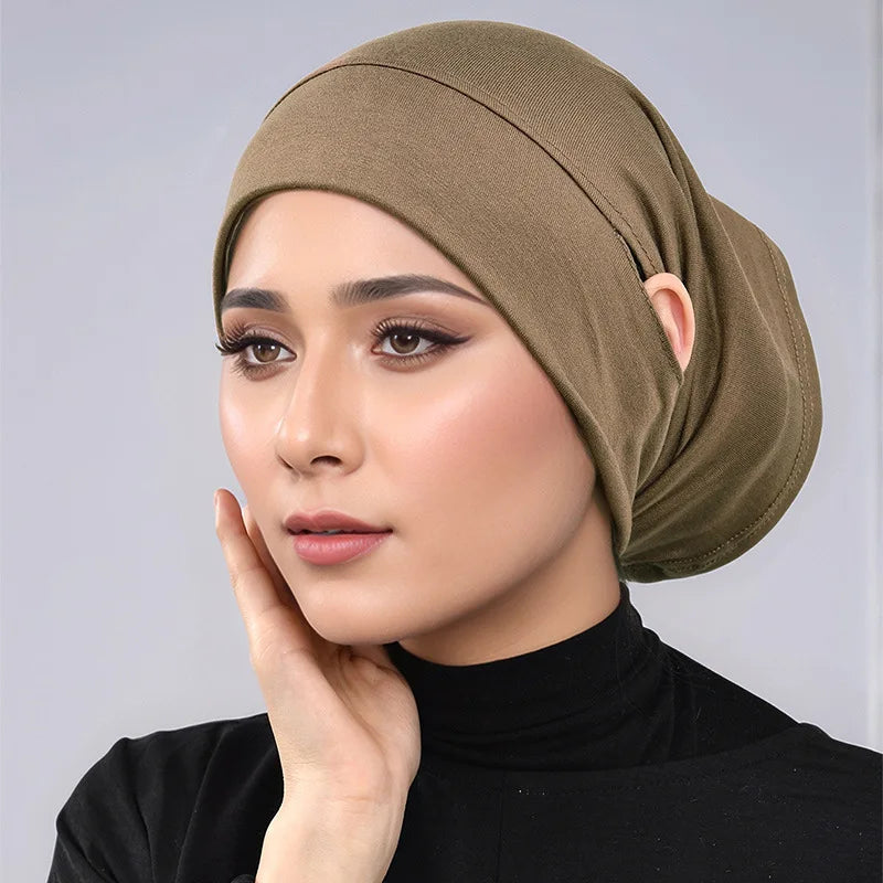 Underscarf Women Muslim Inner Hijab Full Cover Headscarf Ninja Bonnet Bone Hat Stretch Headwear Wrap Scarf Chemo Cap Turban Hats