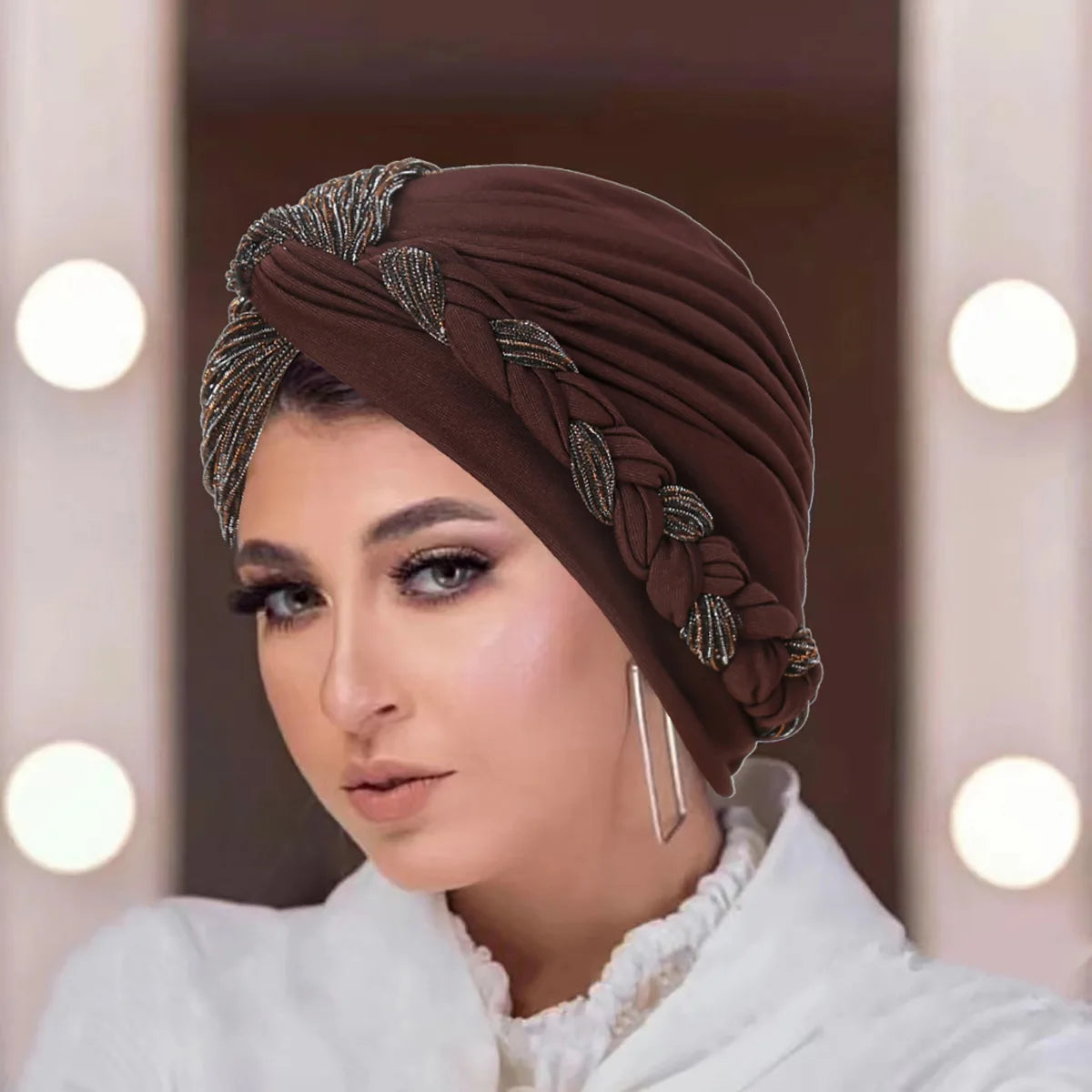 KepaHoo African Cap Nigerian Wedding Gele Indian Women Hijab Turban Chemo Cap Headwrap Knot Pre-Tied Bonnet Braid Hair Loss Hat