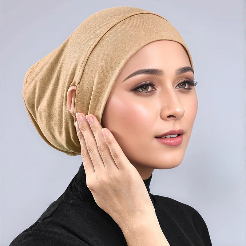 Underscarf Women Muslim Inner Hijab Full Cover Headscarf Ninja Bonnet Bone Hat Stretch Headwear Wrap Scarf Chemo Cap Turban Hats