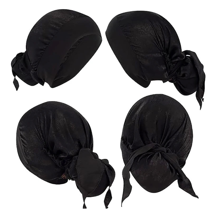 2PCS/LOT Women Muslim Pre-Tied Turban Cap Headscarf Hijab Chemo Hat Hair Loss Headscarf Wrap Strech Bandana Hair Accessories