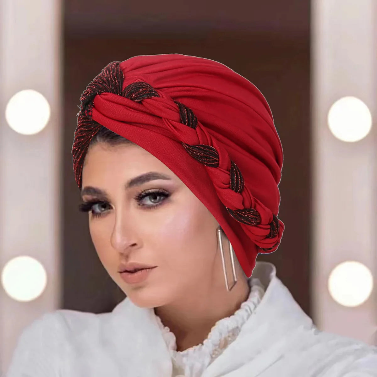 KepaHoo African Cap Nigerian Wedding Gele Indian Women Hijab Turban Chemo Cap Headwrap Knot Pre-Tied Bonnet Braid Hair Loss Hat