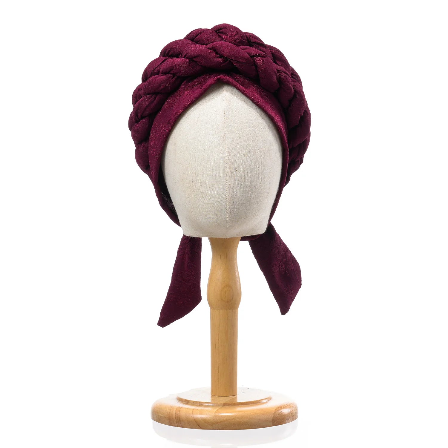 Double Braid Turban Cap Women Cancer Chemo Caps Beanie Head Wrap African Braid Halo Bonnet Hair Loss Cover Mujer
