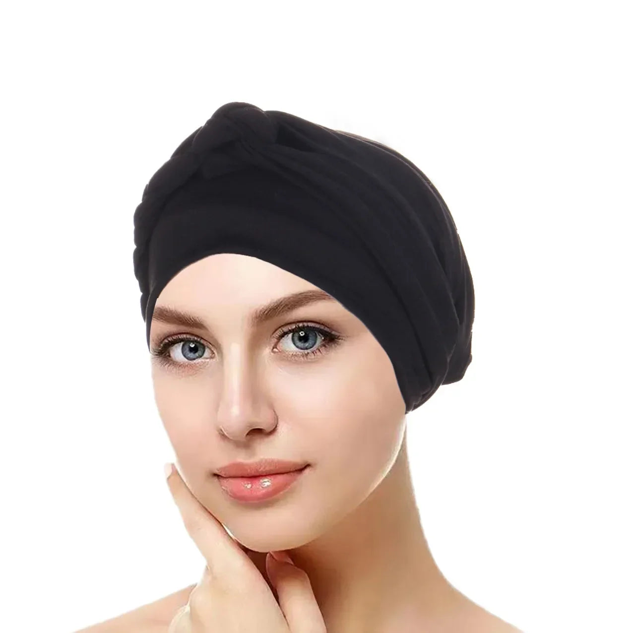 Solid Color Braid Muslim Hijab Caps Ramadan Women Wrap Head Soft Elastic Ladies Fashion Indian Turban Bonnet