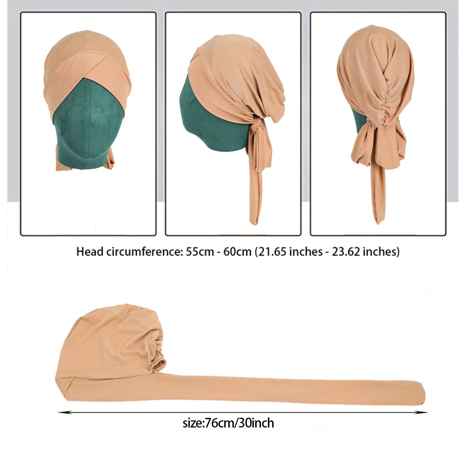Adjustable Long Tail Scarf Hat New Style Threaded Unisex Headwear Fashionable All-Match Sun Hat for Men Women And Children