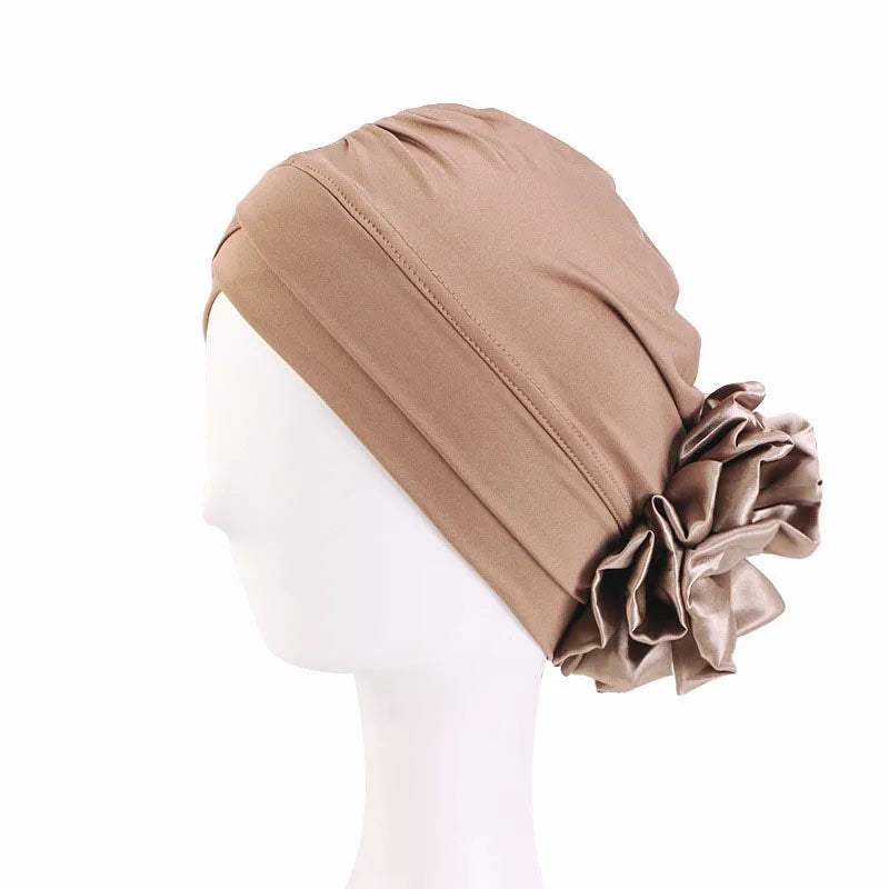 New Women Elastic Turban Inner Hat Islamic Flower Cross Beanie Head Wrap Hijab Caps Chemo Bandana Bonnet Muslim Scarf Headcover