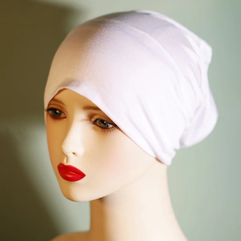 Fashion Women Inner Hijab Tube Muslim Cap Bonnet Plain Islamic Underscarf Bamboo Jersey Undercaps Female Turban Bonnet Round