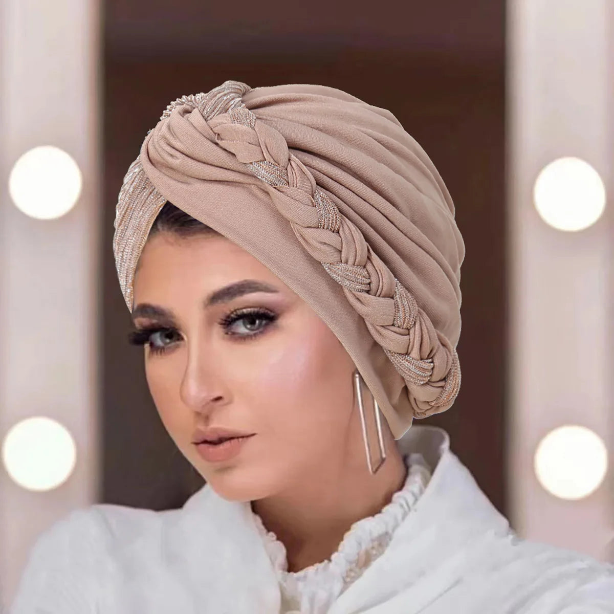 KepaHoo African Cap Nigerian Wedding Gele Indian Women Hijab Turban Chemo Cap Headwrap Knot Pre-Tied Bonnet Braid Hair Loss Hat