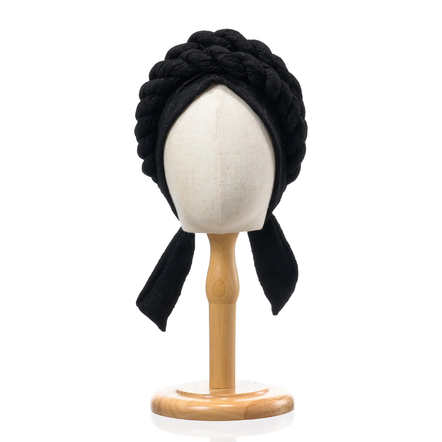 Double Braid Turban Cap Women Cancer Chemo Caps Beanie Head Wrap African Braid Halo Bonnet Hair Loss Cover Mujer