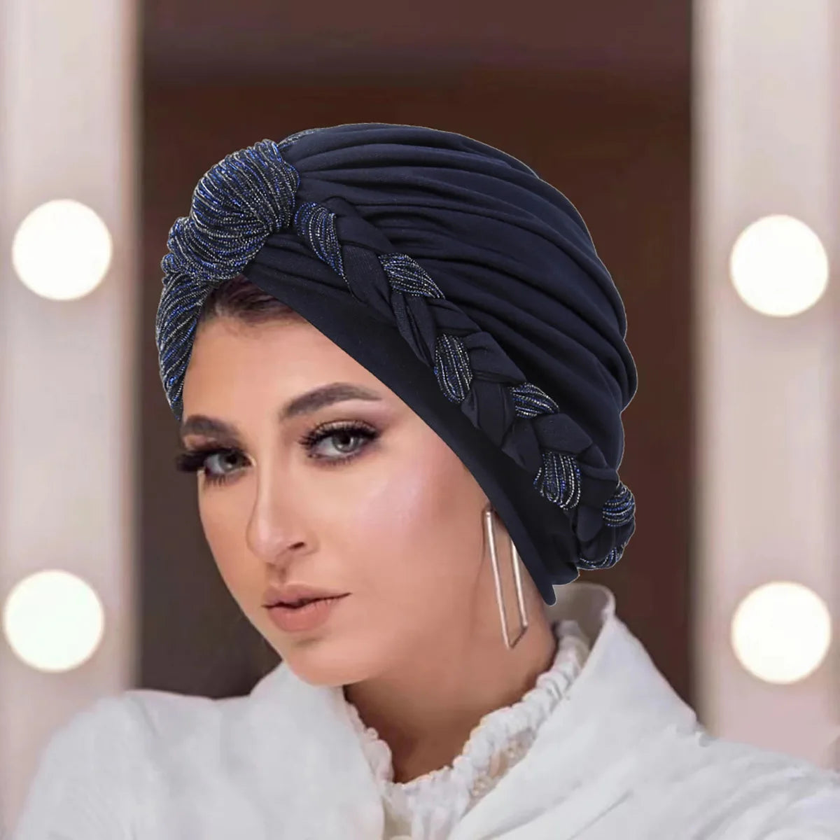 KepaHoo African Cap Nigerian Wedding Gele Indian Women Hijab Turban Chemo Cap Headwrap Knot Pre-Tied Bonnet Braid Hair Loss Hat