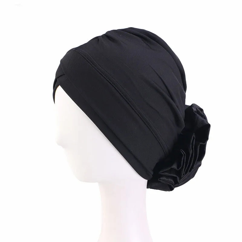 New Women Elastic Turban Inner Hat Islamic Flower Cross Beanie Head Wrap Hijab Caps Chemo Bandana Bonnet Muslim Scarf Headcover