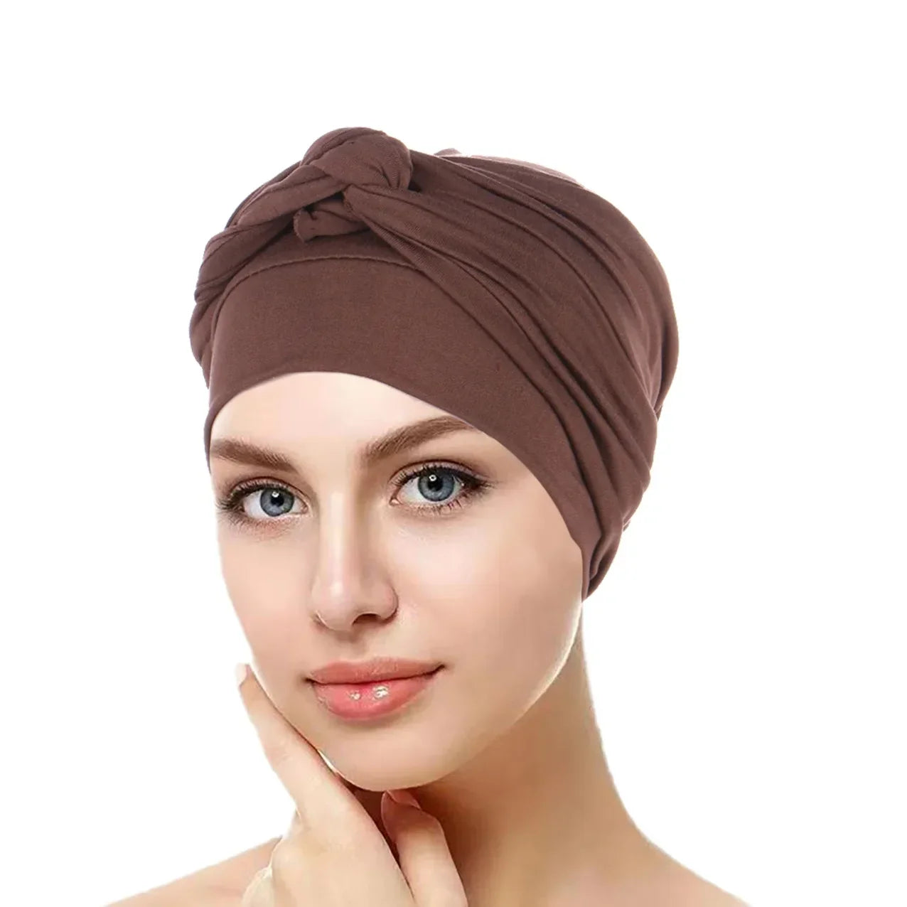 Solid Color Braid Muslim Hijab Caps Ramadan Women Wrap Head Soft Elastic Ladies Fashion Indian Turban Bonnet