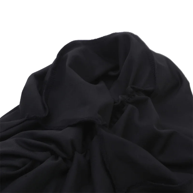 Muslim Women Stretch Solid Color Wrinkle Turban Hat Cancer Chemo Beanies Caps Pre-Tied Scarf Headwear Hair Accessories
