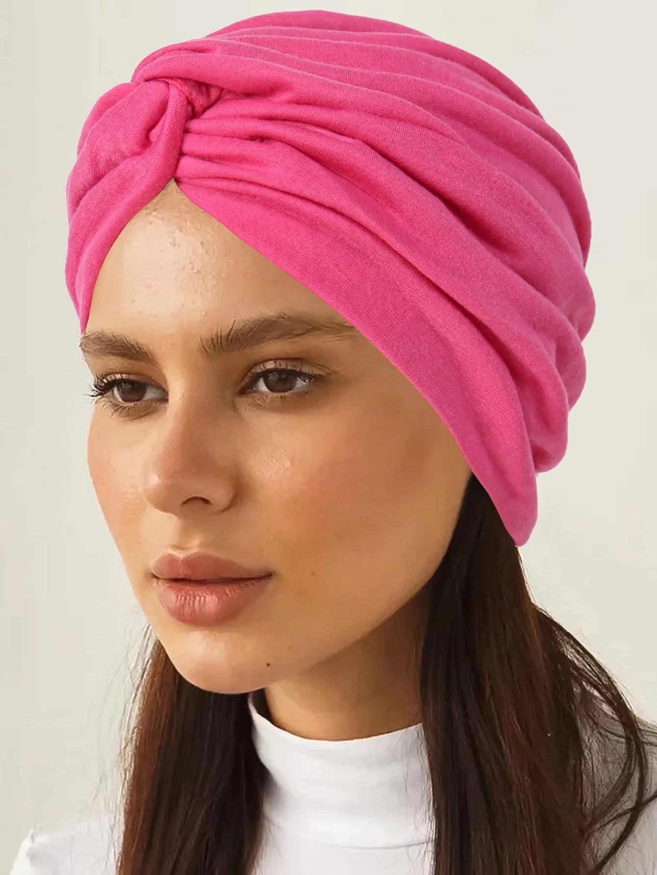 Soft Elastic Women Muslim Hijab Caps Wrap Head Solid Color Indian Turban Bonnet Fashion Headdress Islamic Clothing Accessories