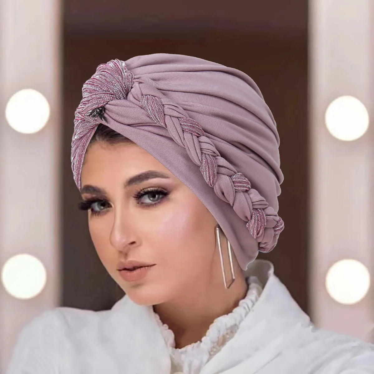 KepaHoo African Cap Nigerian Wedding Gele Indian Women Hijab Turban Chemo Cap Headwrap Knot Pre-Tied Bonnet Braid Hair Loss Hat