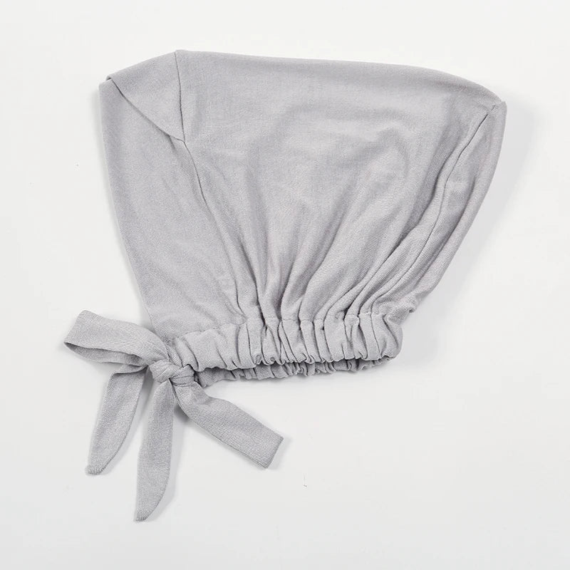 Fashion Cotton Jersey Forehead Cross Inner Hijab Cap Underscarf Tie Back Adjustable Muslim Under Scarf Women Inner Hijab Band