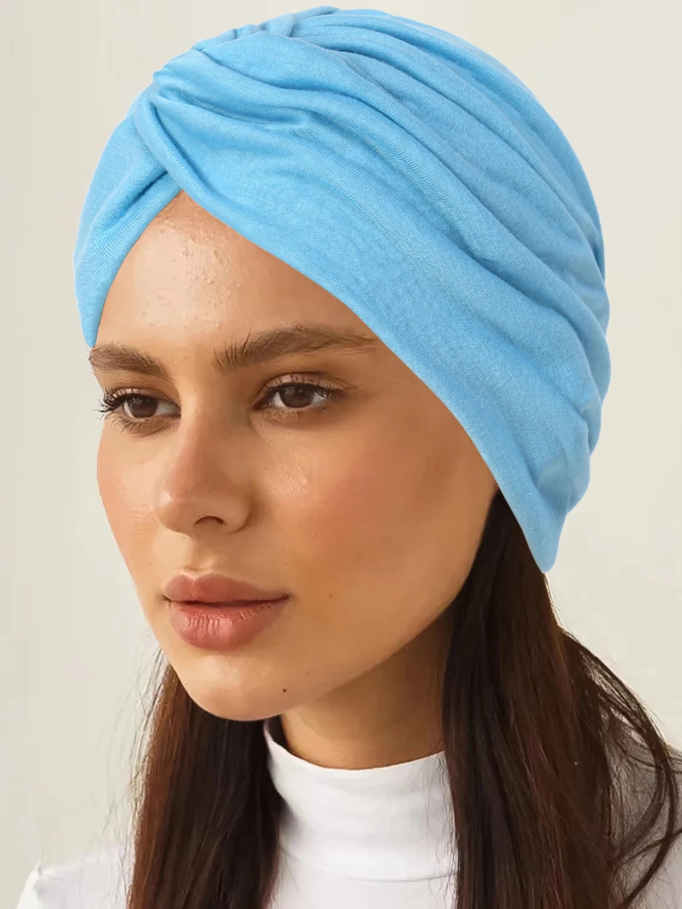 Soft Elastic Women Muslim Hijab Caps Wrap Head Solid Color Indian Turban Bonnet Fashion Headdress Islamic Clothing Accessories