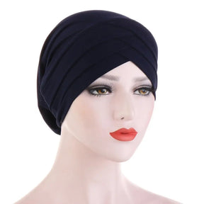 Forehead Cross Muslim Turban Pure Color Stretch Cotton Inner Hijabs For Caps Ready To Wear Women Head Scarf Under Hijab Bonnet