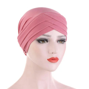 Forehead Cross Muslim Turban Pure Color Stretch Cotton Inner Hijabs For Caps Ready To Wear Women Head Scarf Under Hijab Bonnet