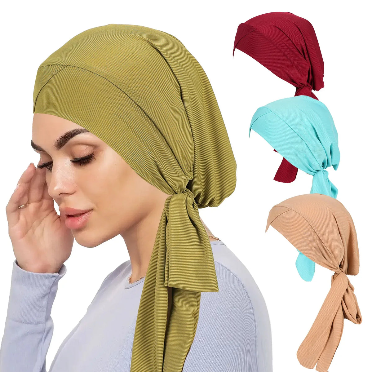 Adjustable Long Tail Scarf Hat New Style Threaded Unisex Headwear Fashionable All-Match Sun Hat for Men Women And Children