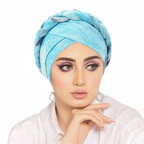 Head Scarf for Muslim Women Bohemia Print Braid Turban Bonnet Hijab Caps Inner Hijabs Femme Musulman Arab Wrap Turbantes