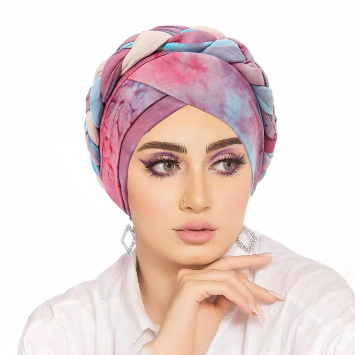 Head Scarf for Muslim Women Bohemia Print Braid Turban Bonnet Hijab Caps Inner Hijabs Femme Musulman Arab Wrap Turbantes