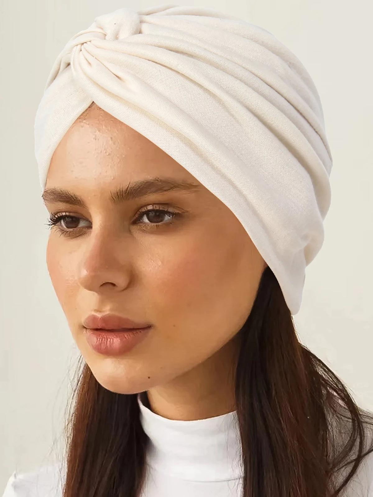 Soft Elastic Women Muslim Hijab Caps Wrap Head Solid Color Indian Turban Bonnet Fashion Headdress Islamic Clothing Accessories