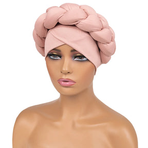 Exaggerated Big Braid Head Band Europe Bohemian Style Flax Turban Cap For Women Nigeria Wedding Party Headpiece Female Headbands
