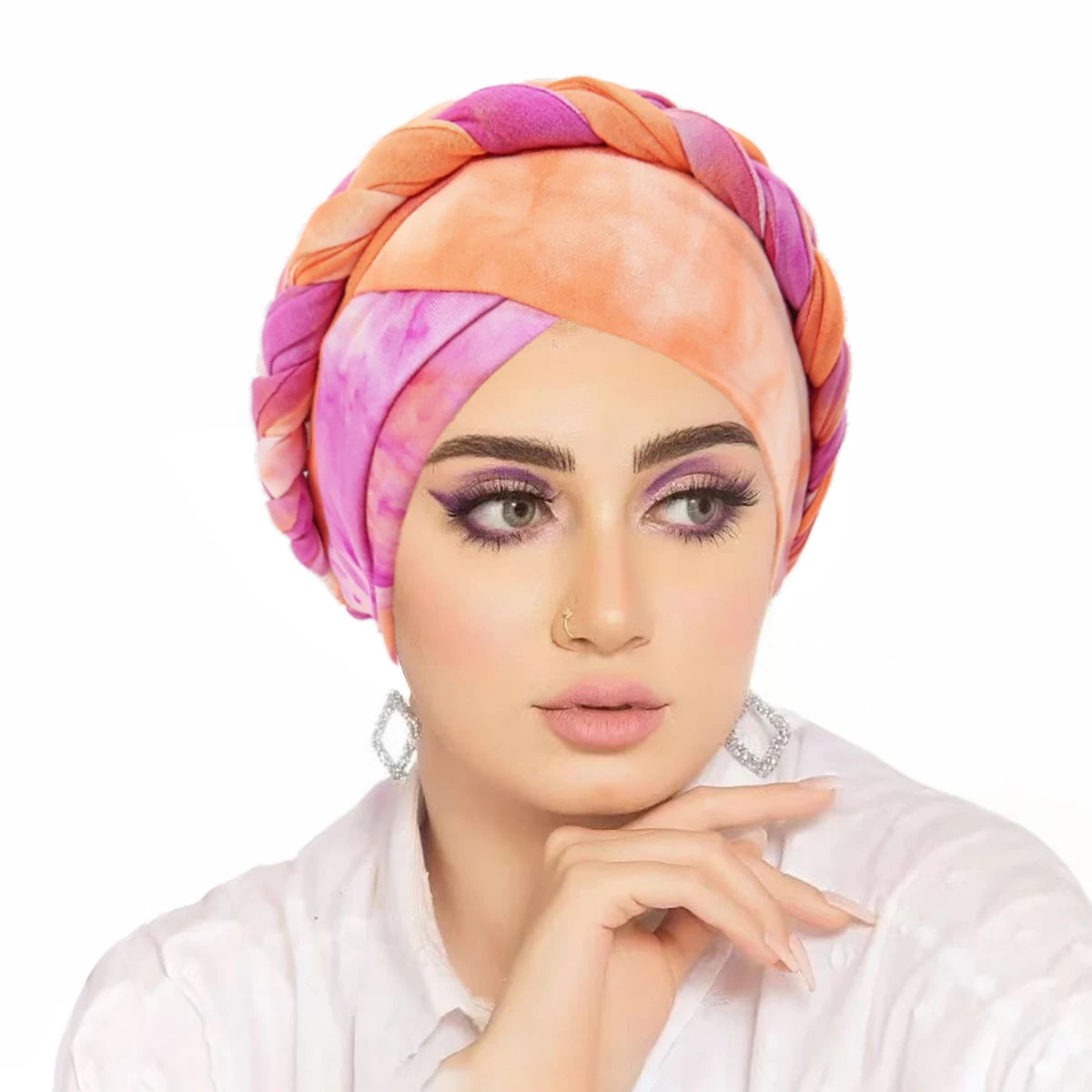 Head Scarf for Muslim Women Bohemia Print Braid Turban Bonnet Hijab Caps Inner Hijabs Femme Musulman Arab Wrap Turbantes