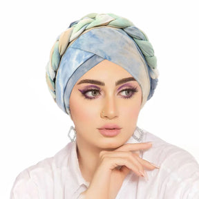 Head Scarf for Muslim Women Bohemia Print Braid Turban Bonnet Hijab Caps Inner Hijabs Femme Musulman Arab Wrap Turbantes