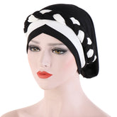 Colorblock Twisted Hijab Turban Hat for Women African Head Scarf Beanie Cancer Chemo Headwear Cap Head Wraps Women