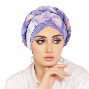 Head Scarf for Muslim Women Bohemia Print Braid Turban Bonnet Hijab Caps Inner Hijabs Femme Musulman Arab Wrap Turbantes
