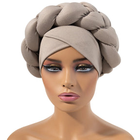 Exaggerated Big Braid Head Band Europe Bohemian Style Flax Turban Cap For Women Nigeria Wedding Party Headpiece Female Headbands