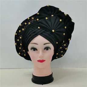 latest aso oke auto gele headtie Already Handmade African Cap Nigerian Wedding Gele Women Braid Turbans Ladies head Wraps 7L0981